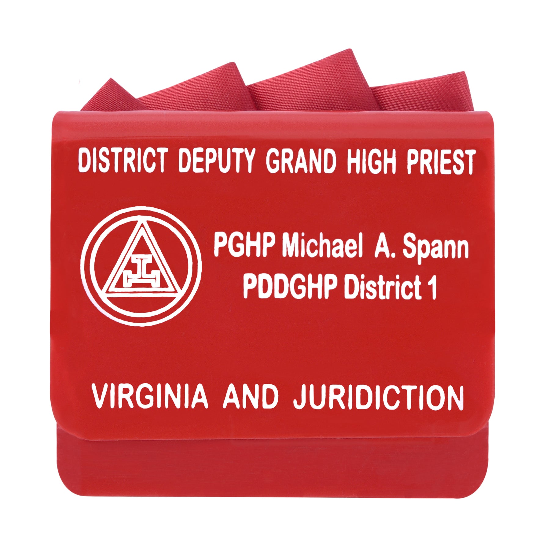 Chapter Pocket Square - Red Plastic Fabric Customizable - Bricks Masons