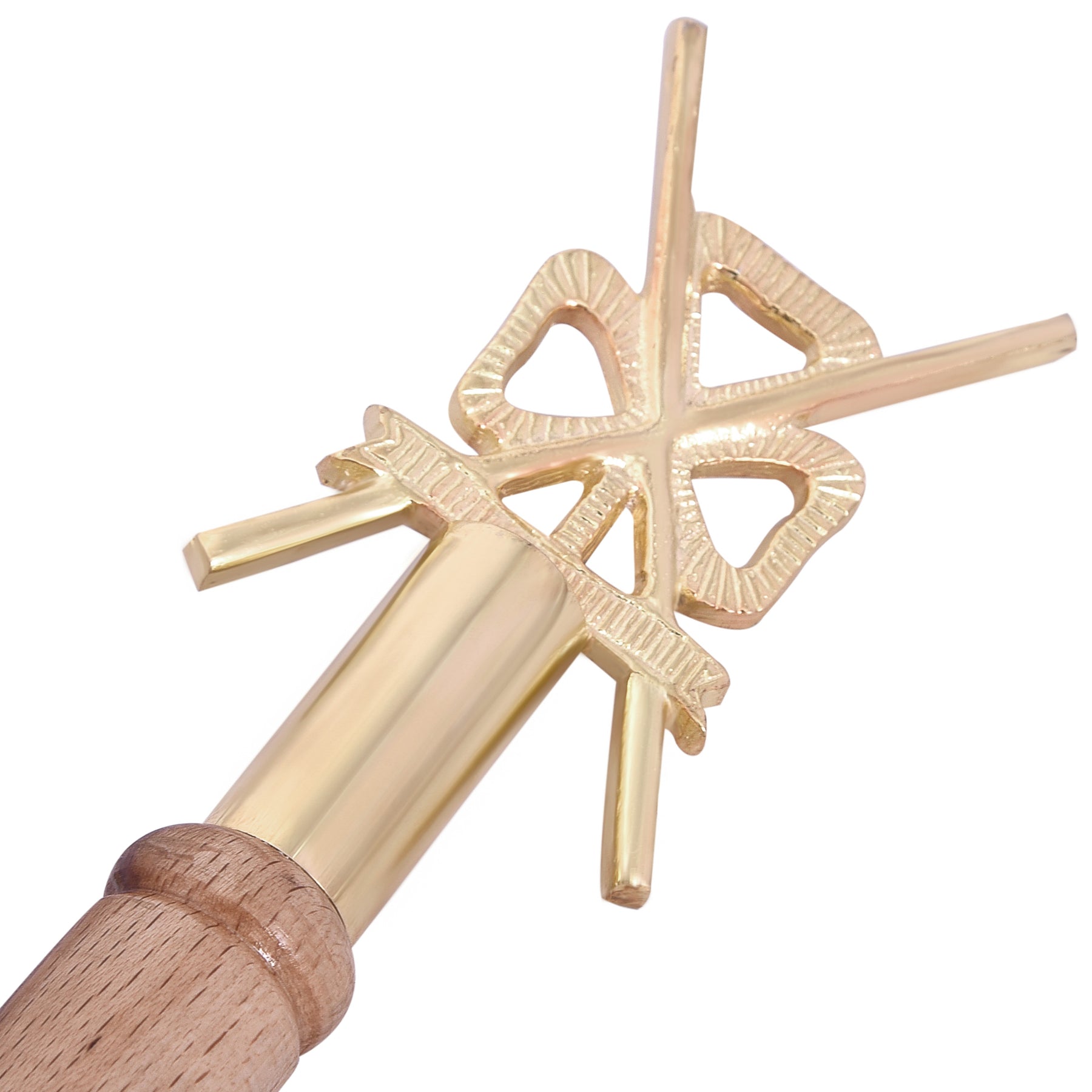 Commander Red Cross of Constantine Baton - Wooden Stick & Gold Plated - Bricks Masons
