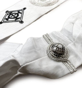 Commander Red Cross Of Constantine Sash - White Ribbon with Black Fringe - Bricks Masons