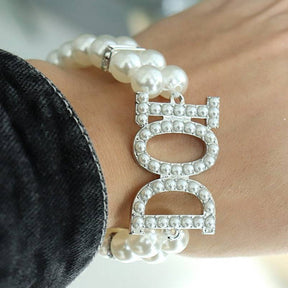DOI Bracelet - Handmade Pearl Stretch - Bricks Masons