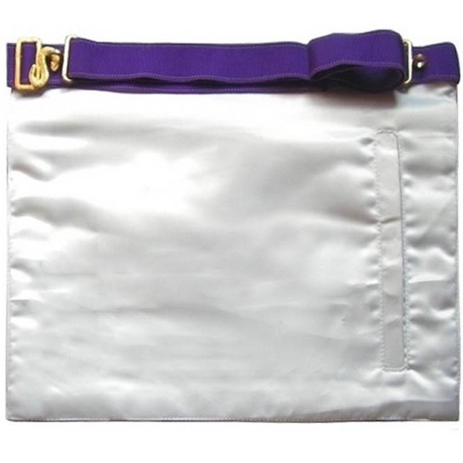 Entered Apprentice Apron - White with Thin Royal Blue Thin Borders - Bricks Masons