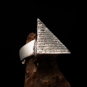 Eye Of Providence Ring - Silver All Seeing Eye Pyramid Sterling - Bricks Masons