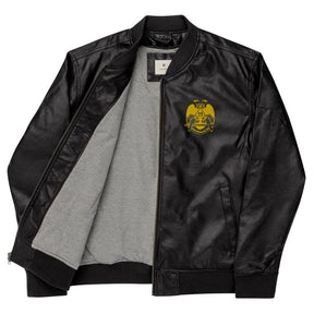 32nd Degree Scottish Rite Jacket - Wings Down Leather Golden Embroidery