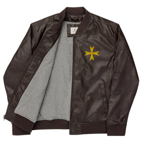 Order Of Malta Commandery Jacket - Leather Golden Embroidery