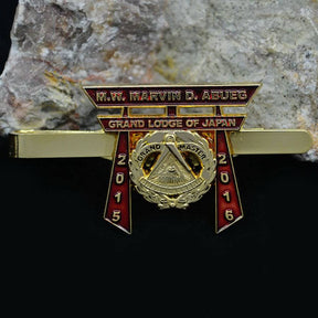 Grand Master Blue Lodge Tie Bar - M.W MARVIN D. ABUEG Grand Lodge of Japan - Bricks Masons