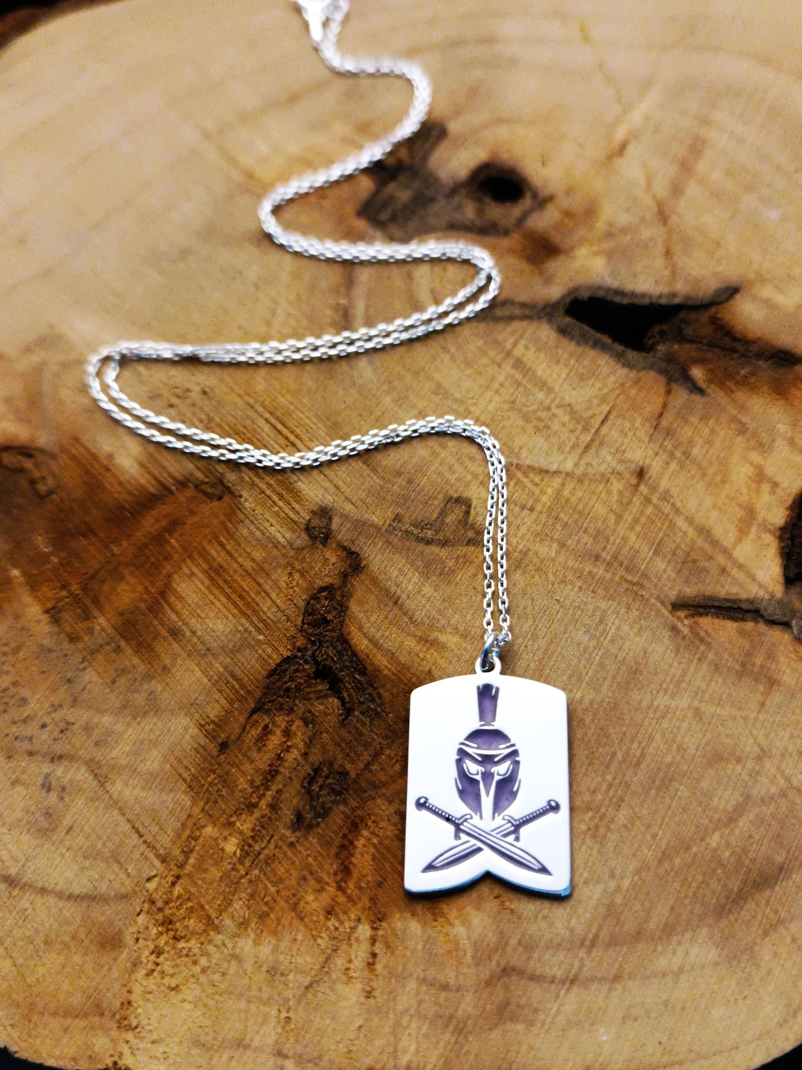 Knights Templar Necklace - Silver Helmet With Swords Various Sizes - Bricks Masons