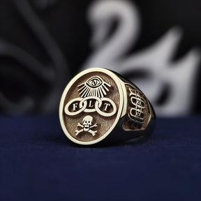 Order of Odd Fellows Ring - Personalized  IOOF Signet - Bricks Masons