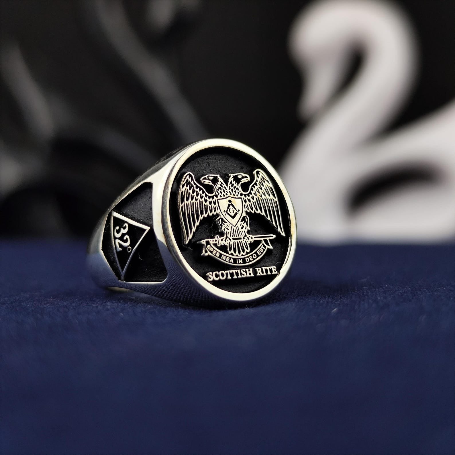 32nd Degree Scottish RiteRing - Double Headed Eagle With S & C - Bricks Masons