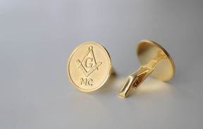 Master Mason Blue Lodge Cufflinks - Personalized with Initials - Bricks Masons