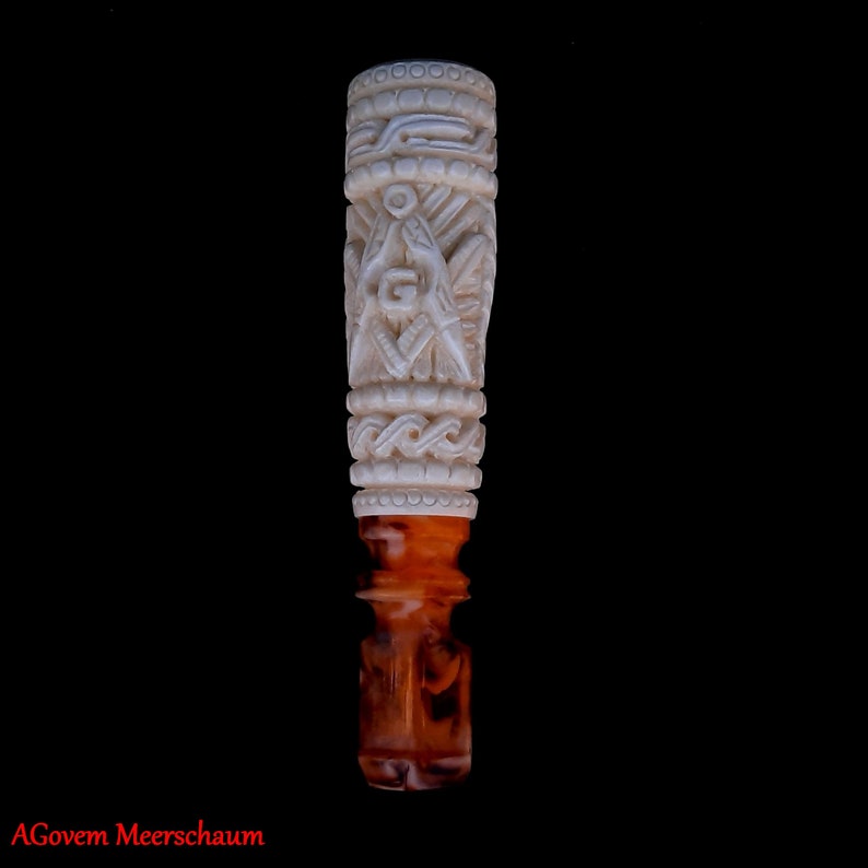 Master Mason Blue Lodge Cigarette Holder - Handcrafted Square & Compass & G - Bricks Masons