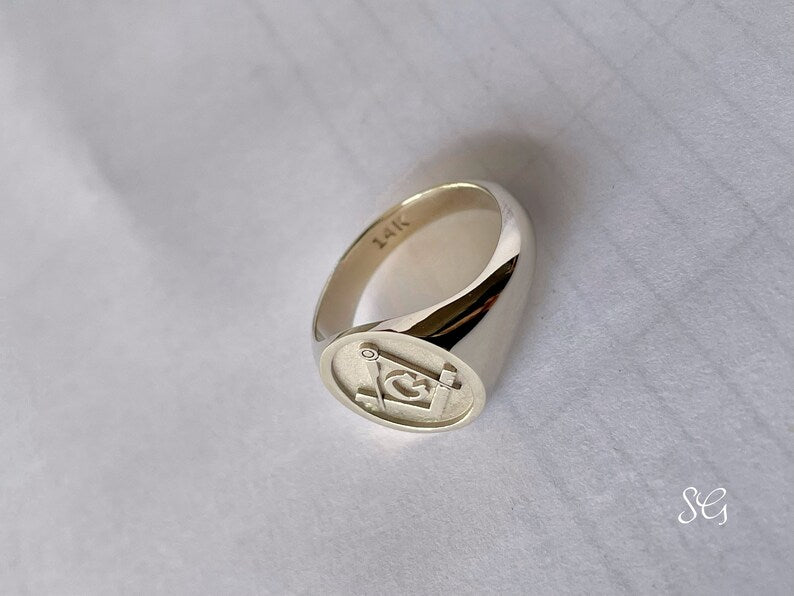 Master Mason Blue Lodge Ring - 10k to 18k Various Gold Colors - Bricks Masons