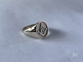 Master Mason Blue Lodge Ring - Various Materials & Sizes