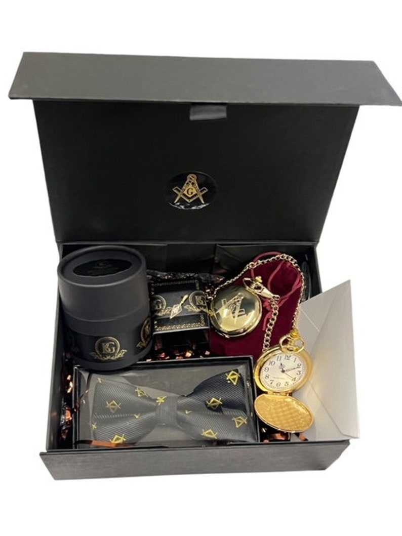 Master Mason Blue Lodge Pocket Watch - 4 Products Gift Set - Bricks Masons