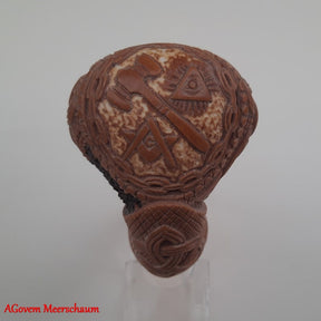 Master Mason Blue Lodge Meerschaum Pipe - Handmade with  Fitted Case & Tamper - Bricks Masons