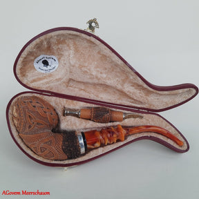 Master Mason Blue Lodge Meerschaum Pipe - Handmade with  Fitted Case & Tamper - Bricks Masons