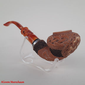 Master Mason Blue Lodge Meerschaum Pipe - Handmade with  Fitted Case & Tamper - Bricks Masons