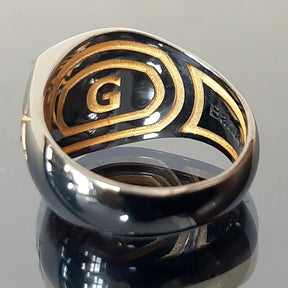 Eye of providence Ring - Sapphire Eye Square & Compass Sterling Silver-Sterling silver ring - Bricks Masons