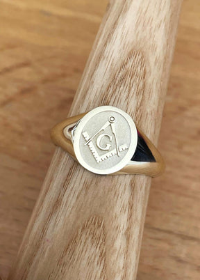Master Mason Blue Lodge Ring - 10K to 18K Gold Various Sizes - Bricks Masons
