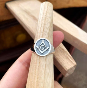 Master Mason Blue Lodge Ring - 10K to 18K Gold Square & Compass G