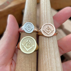 Master Mason Blue Lodge Ring - 10K to 18K Gold Square & Compass G