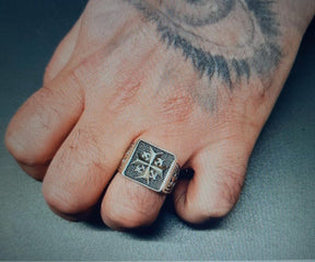 Order Of Malta Ring - Handcrafted Solid Silver Vermeil - Bricks Masons