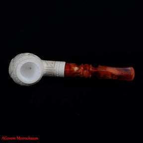Eye Of Providence Meerschaum Pipe - Handmade Natural Bee Wax - Bricks Masons