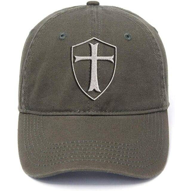 Knights Templar Baseball Cap - Shield Washed Cotton Adjustable (Multiple colors) - Bricks Masons