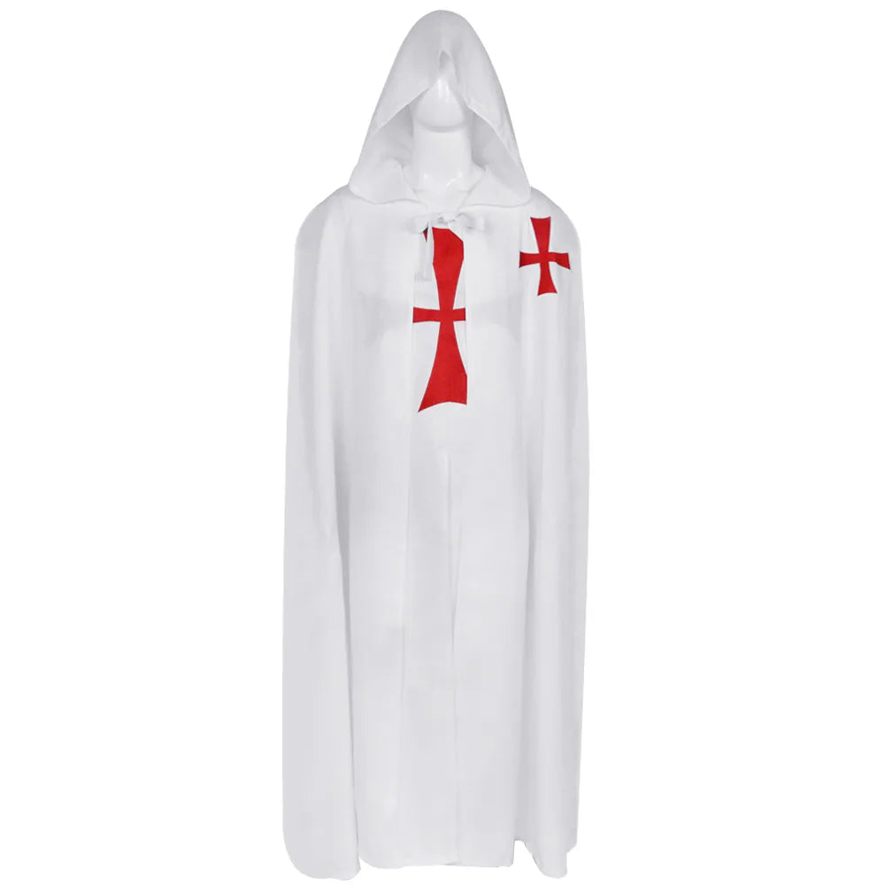 Knights Templar Cloak - White & Black Polyester - Bricks Masons