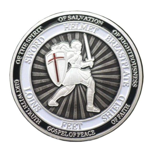 Knights Templar Coin - Put on The Full Armor of God Ephesians - Bricks Masons