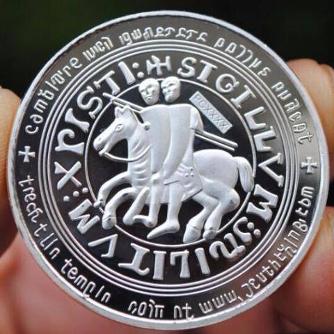 Knights Templar Commandery Coin - Wide Cross Shield Navy Blue - Bricks Masons