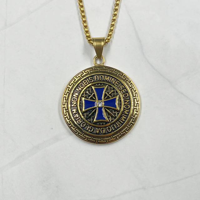 Knights Templar Necklace - Iron Cross - Bricks Masons