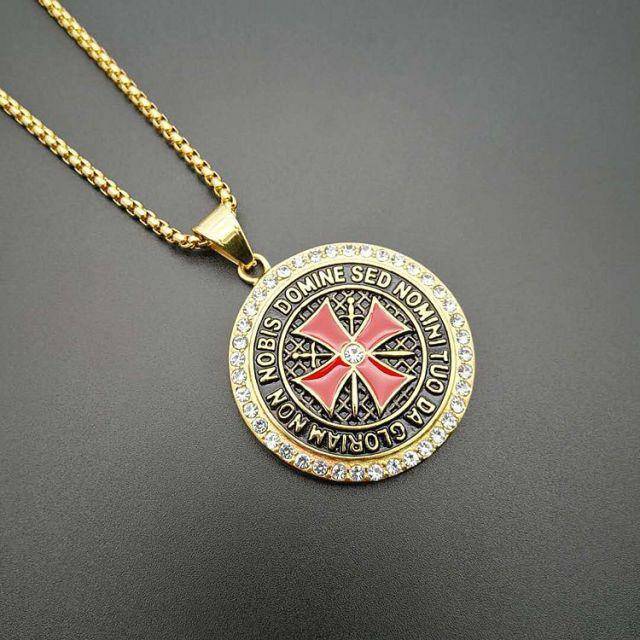 Knights Templar Necklace - Stainless Steel Gold/Silver - Bricks Masons