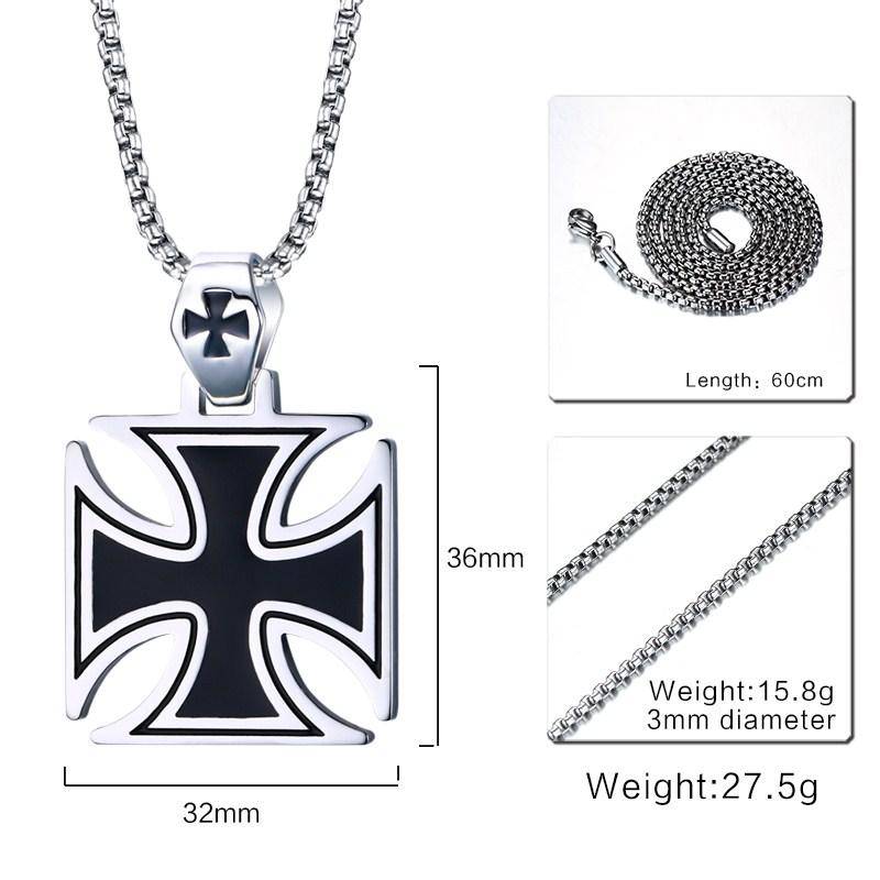 Knights Templar Commandery Necklace - Vintage Iron Cross - Bricks Masons