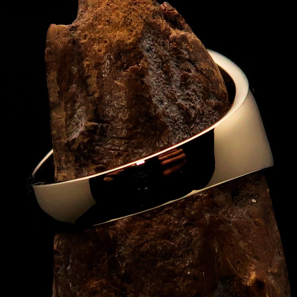 Knights Templar Ring - Black Solid Brass With Cross - Bricks Masons