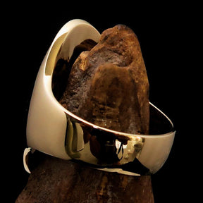 Knights Templar Ring - Gold Brass Ring With Cross - Bricks Masons