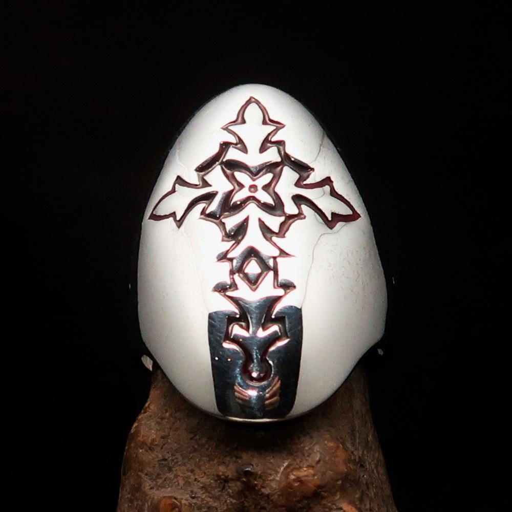 Knights Templar Ring - Red Cross Sterling Silver - Bricks Masons