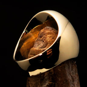 Knights Templar Ring - Solid Brass Gold Cross - Bricks Masons