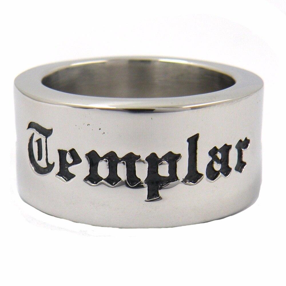 Knights Templar Ring - Stainless Steel With Cross - Bricks Masons