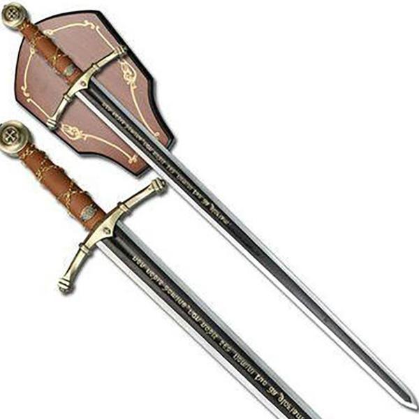 Knights Templar Sword - Knight Templar Encryption Chain Handle W/ Wall Mount 44" - Bricks Masons