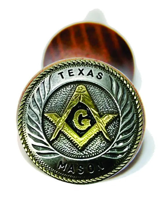 Master Mason Blue Lodge Bottle Stoppers & Savers -  Gold & Silver Texas Mason - Bricks Masons