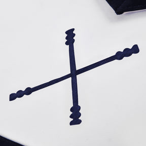 Marshal Blue Lodge Officer Apron - Kenton Lodge Navy Velvet With Silver Embroidery Thread - Bricks Masons