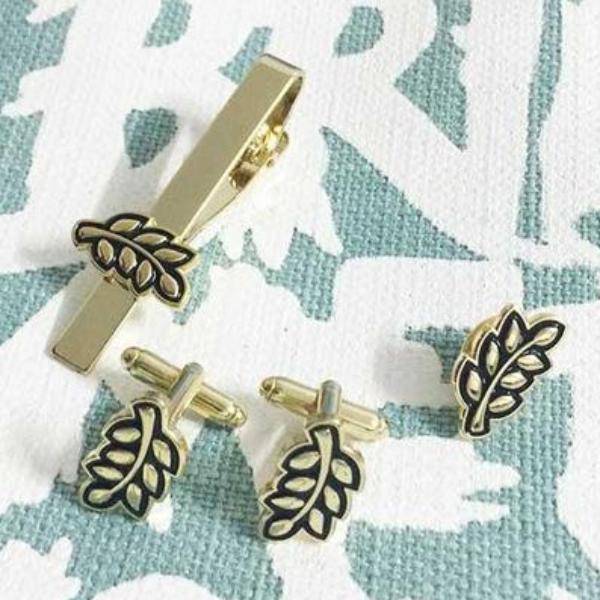 Masonic Clothing Accessories Set - Sprig of Acacia Hiram Abiff Leaf - Bricks Masons
