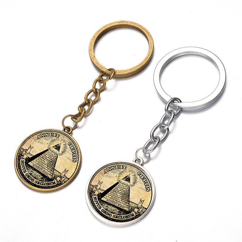 Masonic Keychain - Annuit Coeptis Novus Ordo Sectorum - Bricks Masons