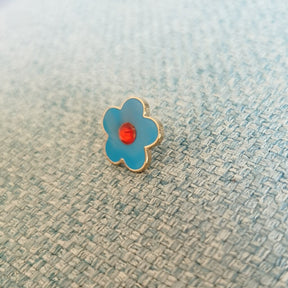 Masonic Lapel Pin - Blue With Red Rhinestone - Bricks Masons