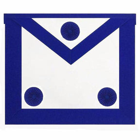 Master Mason Blue Lodge Apron - Royal Blue with Three Rosettes - Bricks Masons