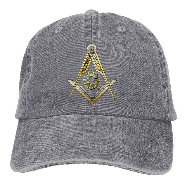 Master Mason Blue Lodge Baseball Cap - Compass and Square G Adjustable - Bricks Masons