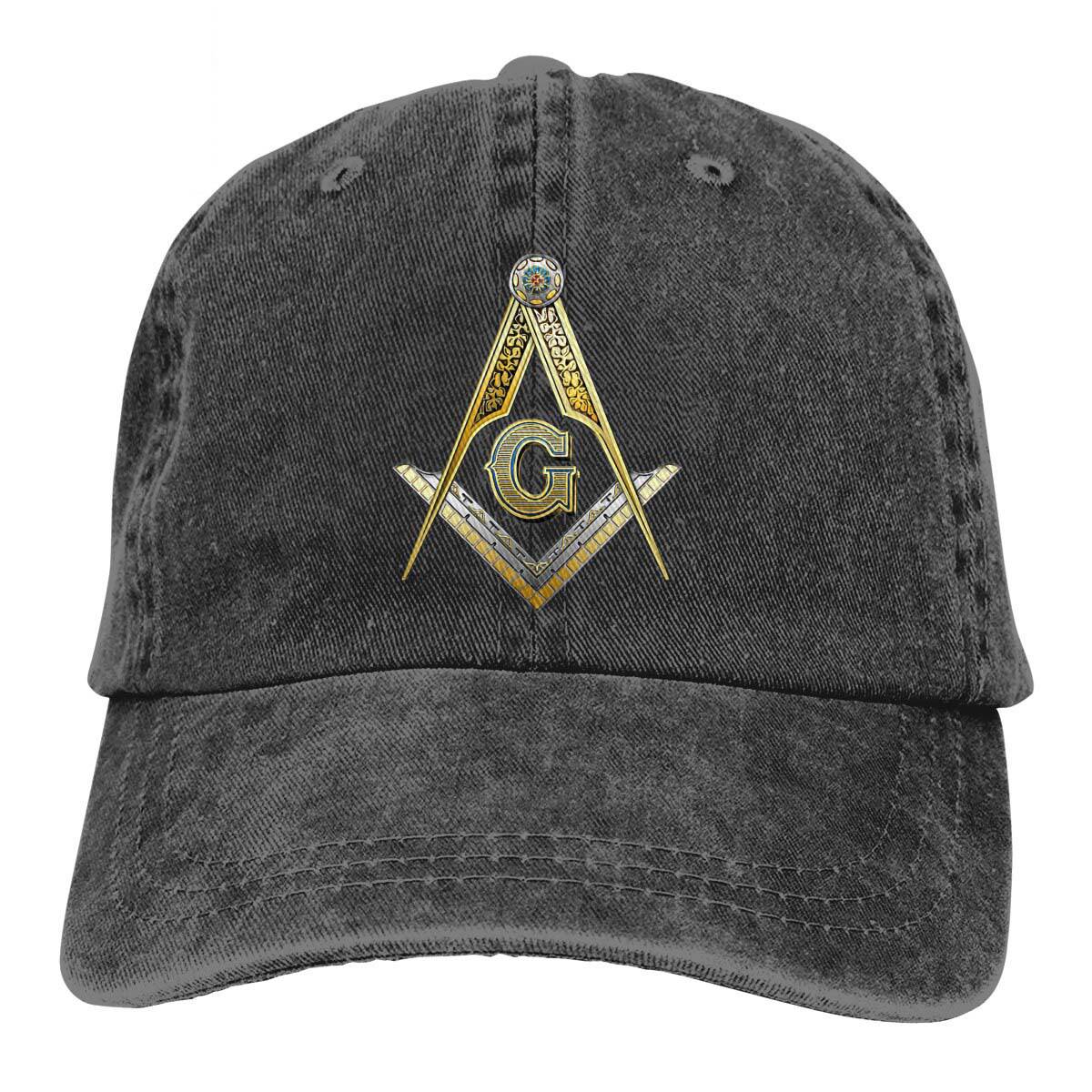 Master Mason Blue Lodge Baseball Cap - Compass and Square G Adjustable - Bricks Masons