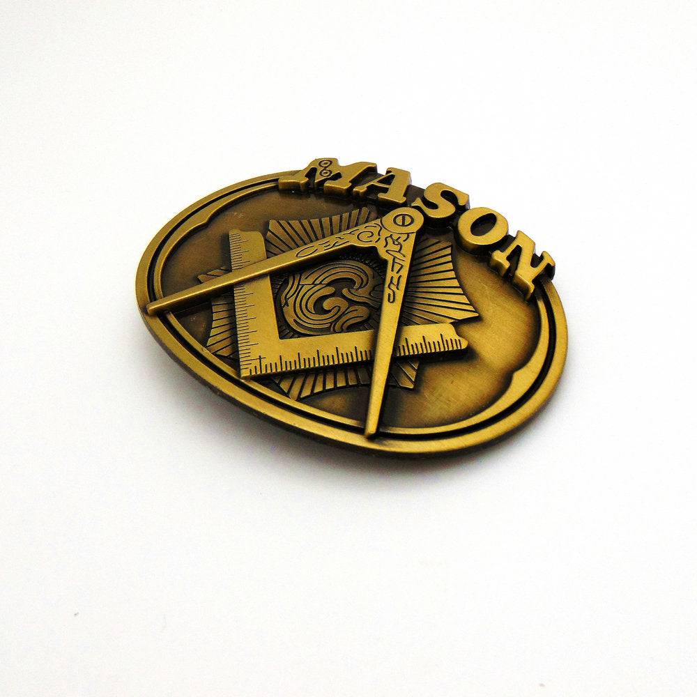 Master Mason Blue Lodge Belt Buckle - Square & Compass Multiple Colors - Bricks Masons