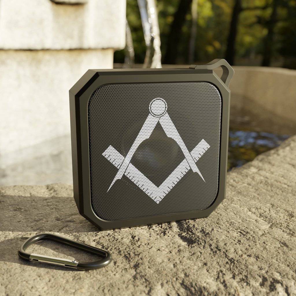 Master Mason Blue Lodge Bluetooth Speaker - Black with Square & Compass - Bricks Masons