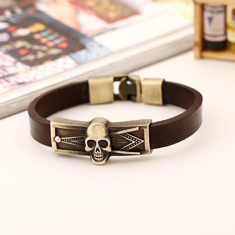 Master Mason Blue Lodge Bracelet - Casted Square & Compass G Leather - Bricks Masons